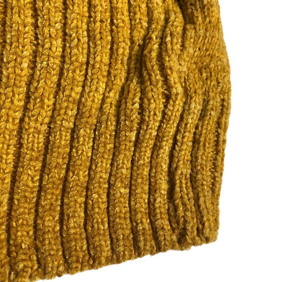 Vintage Bugia Sweater L Yellow Fisherman Cable Knit Wool Blend Mock Neck Italy - Picture 11 of 16